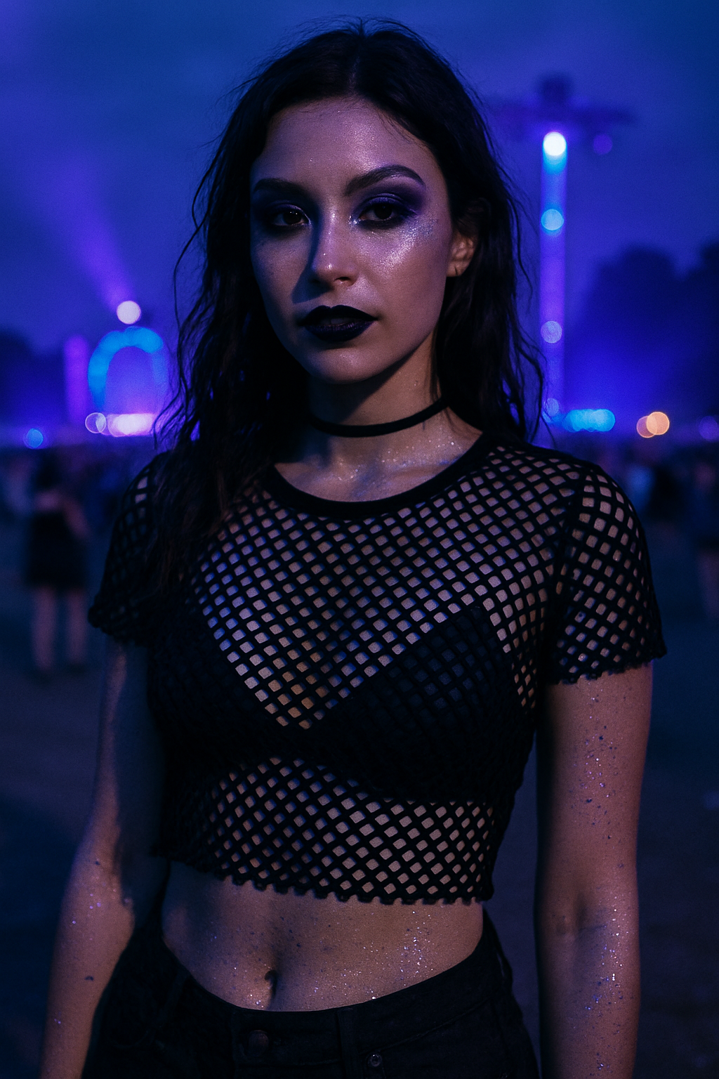 Camiseta de manga corta con encaje crochet