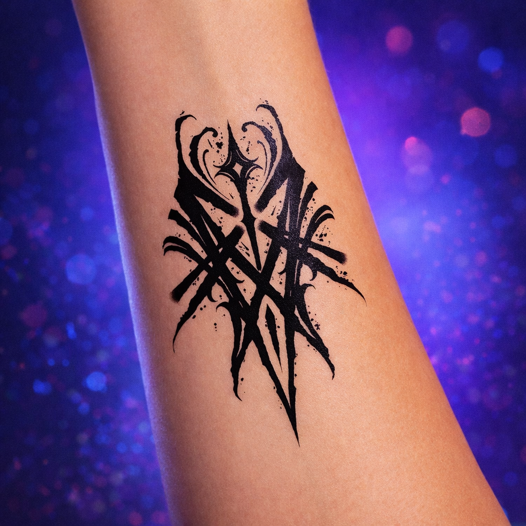 Tatuaje Semipermanente Abstracto Tribal