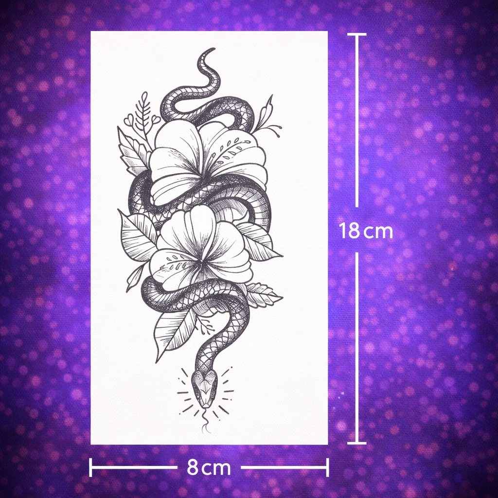 Tatuaje Semipermanente Rosas Con Serpiente