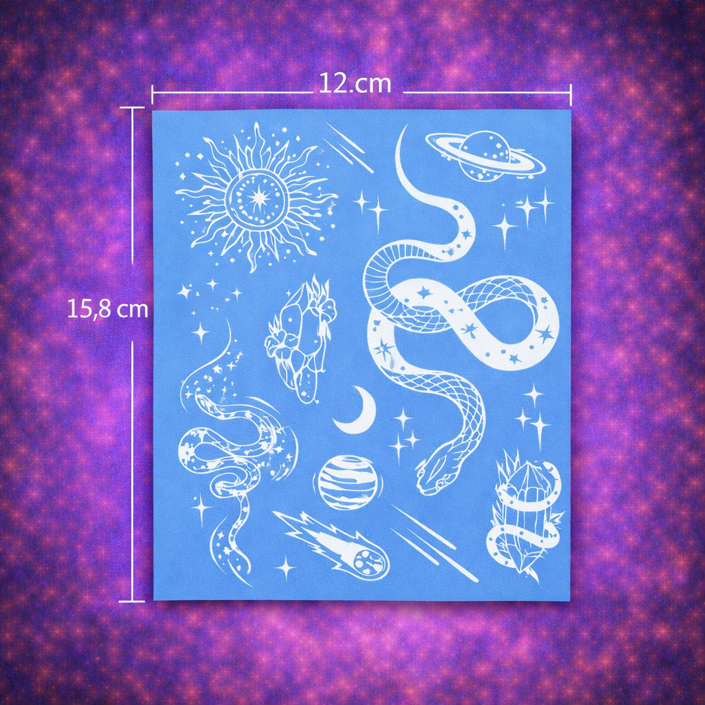 Tatuaje Temporal Fluorescente Diseños Naturaleza