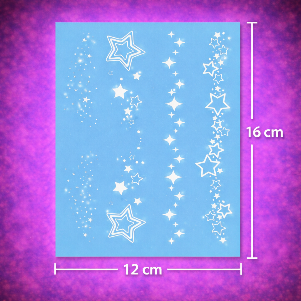 Tatuaje Temporal Fluorescente Estrellas