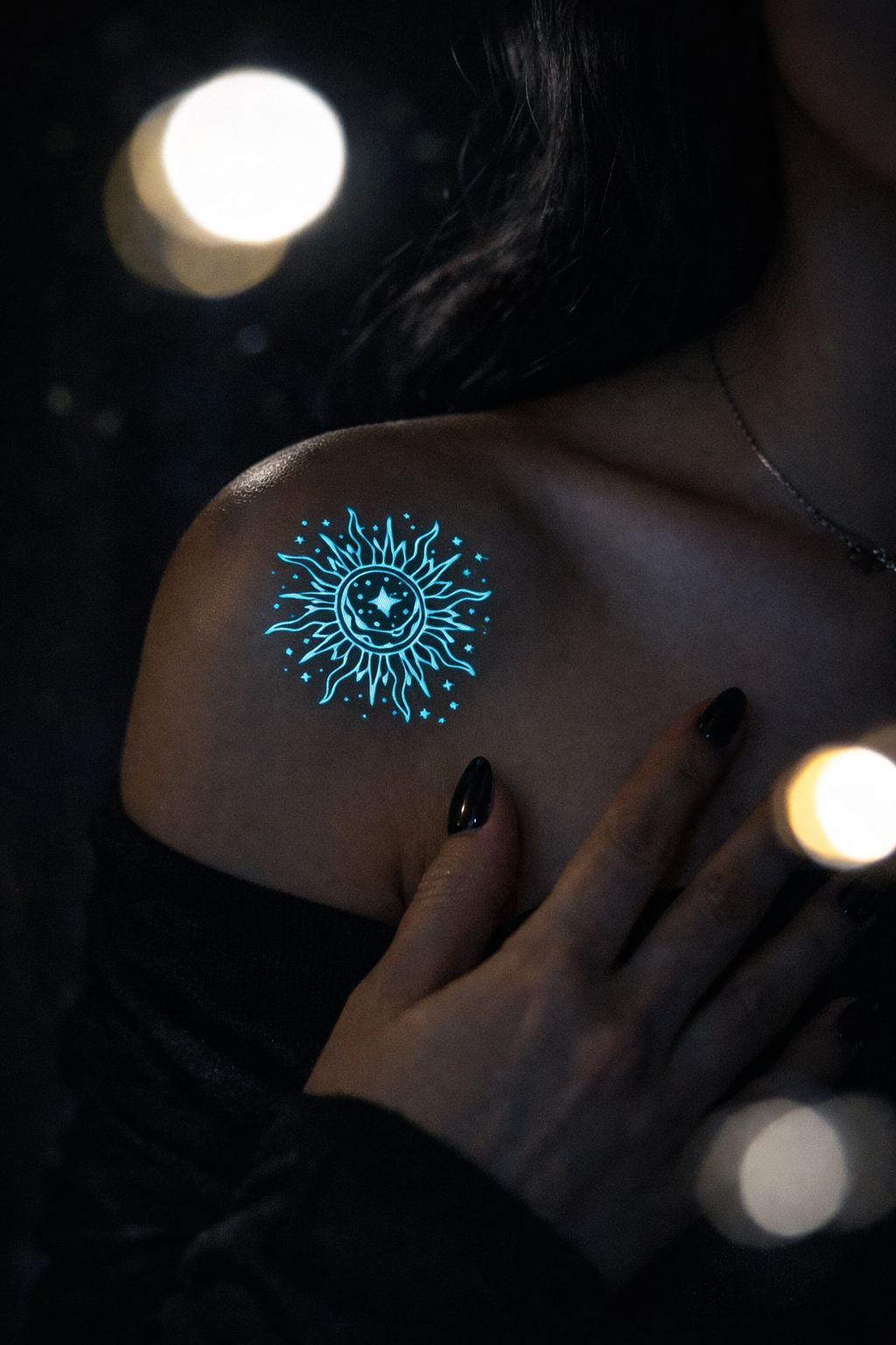 Tatuaje Temporal Fluorescente Diseños Naturaleza