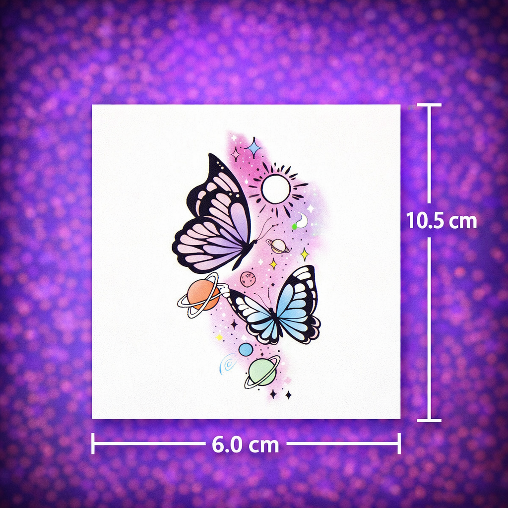 Tatuajes Temporales Fluorescentes Variados (Pack 24 hojas)