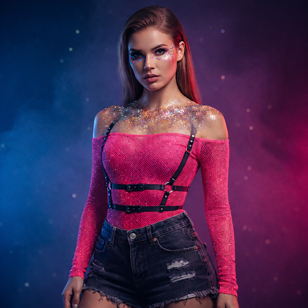 Body de rejilla con detalles