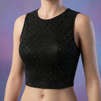 Crop Top Lentejuelas Negro