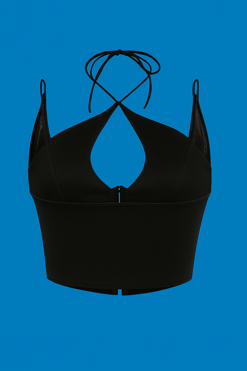 Top corset negro ajustado fiesta club