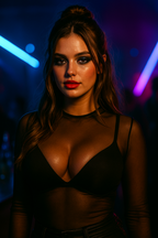 Camiseta transparente negra manga larga cuello alto