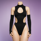 Body negro con mangas largas