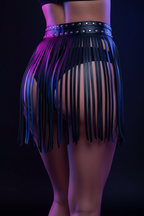 Falda de flecos vista trasera con iluminación neón